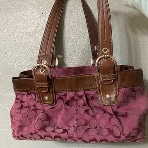 Purple Coach Monogram Bag